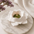 Porta-velas Flor de Lótus em Gesso