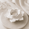Porta-velas Flor de Lótus em Gesso