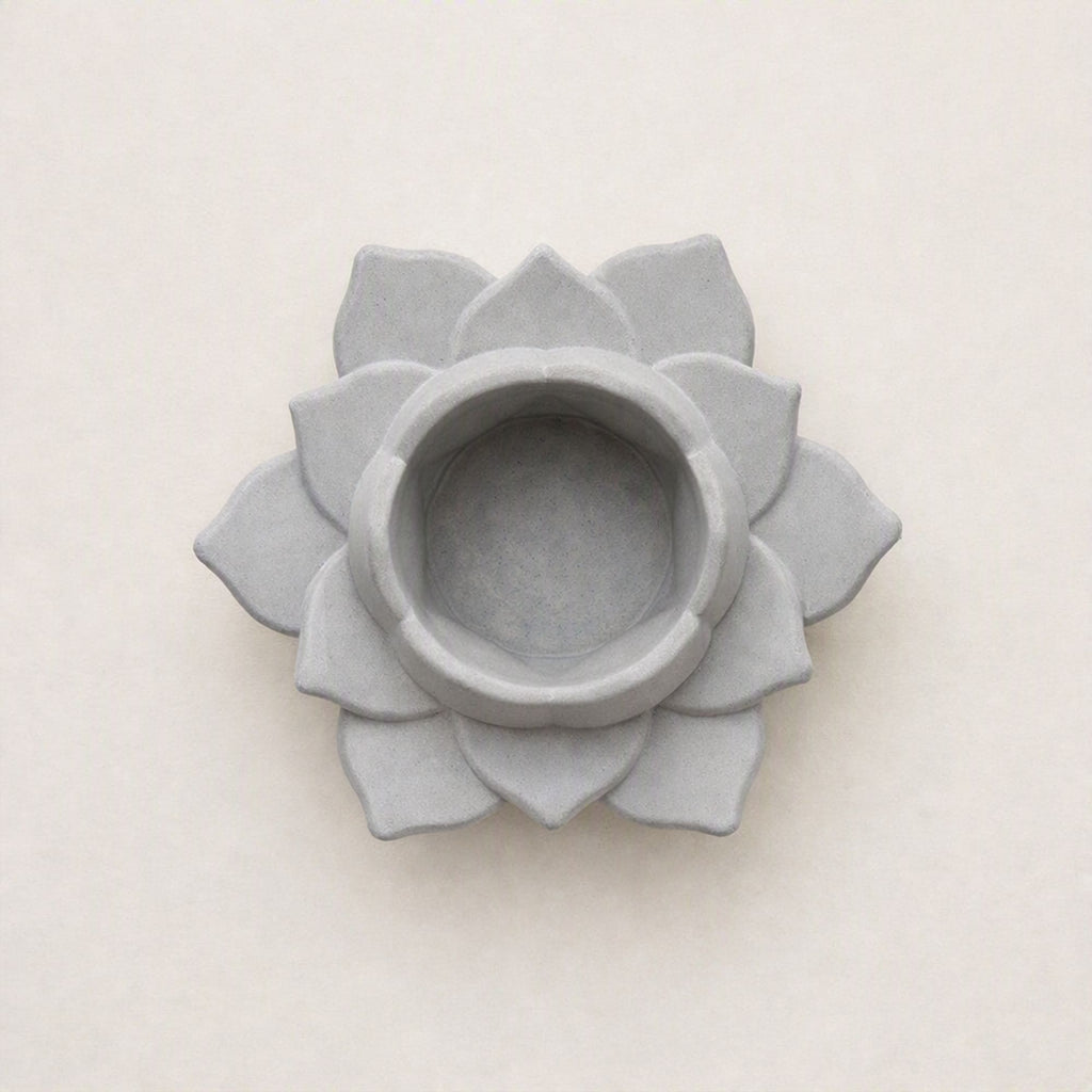 Porta-velas Flor de Lótus em Cimento