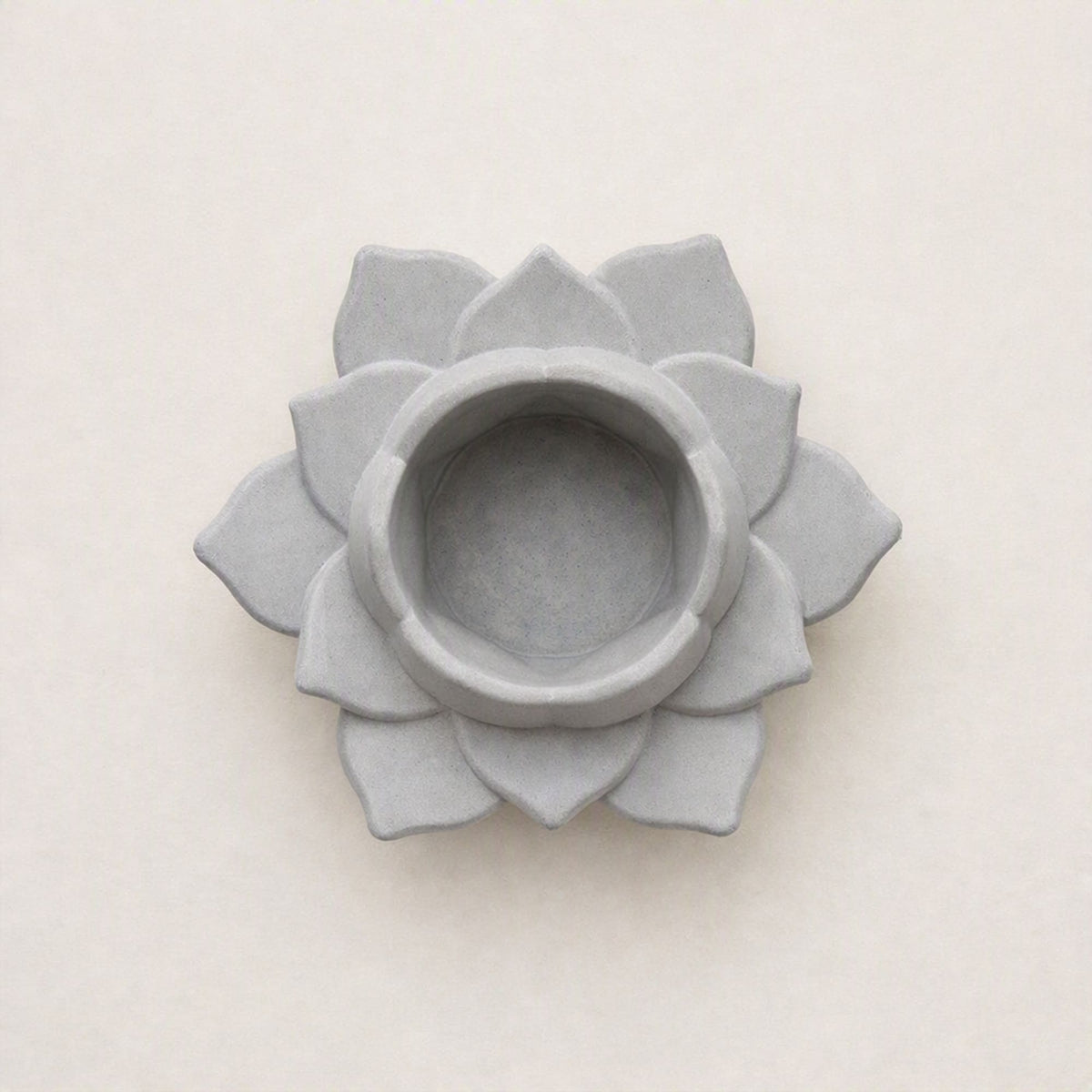Porta-velas Flor de Lótus em Cimento