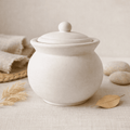 Pote Redondo Decorativo com Tampa em Gesso