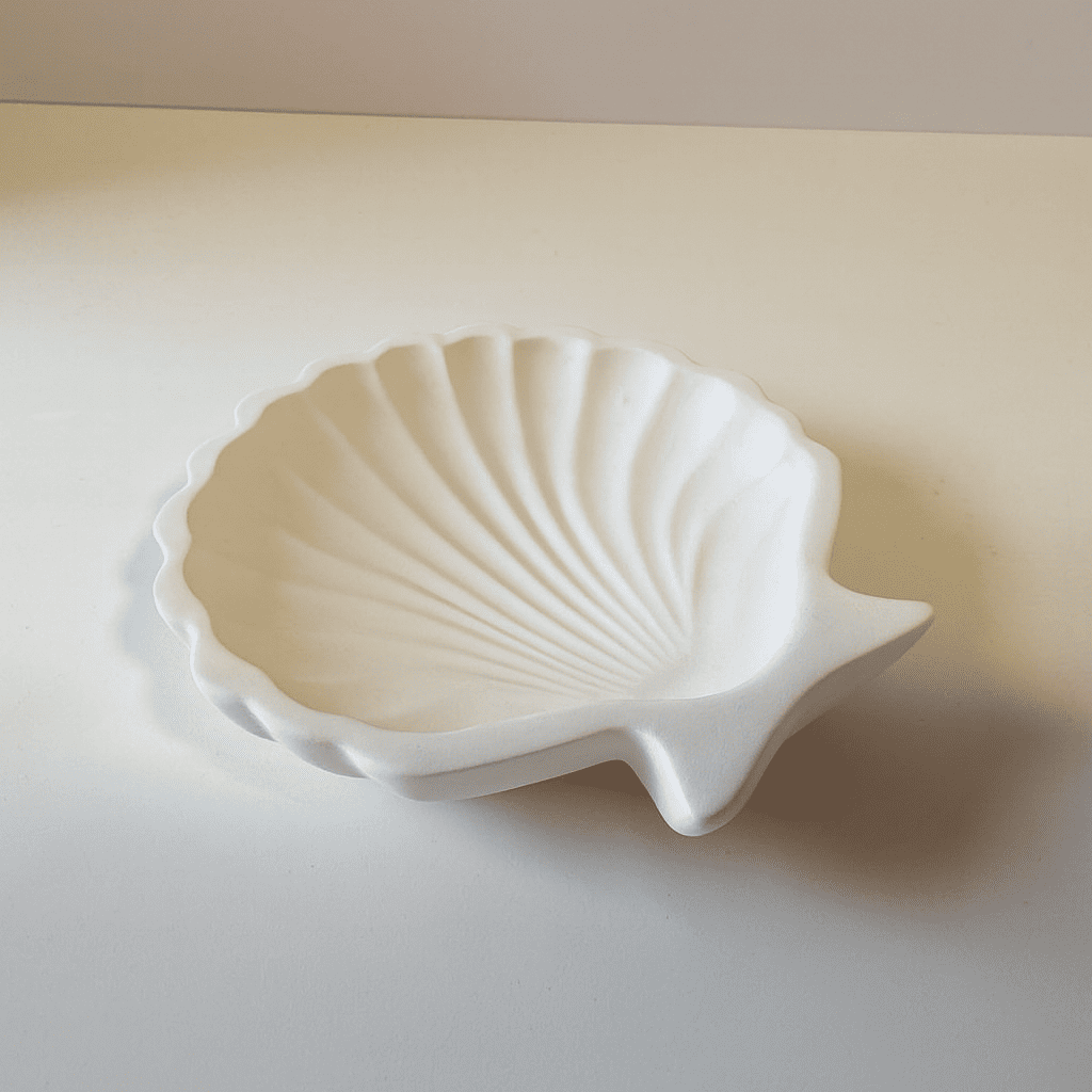 Prato Decorativo Concha em Gesso
