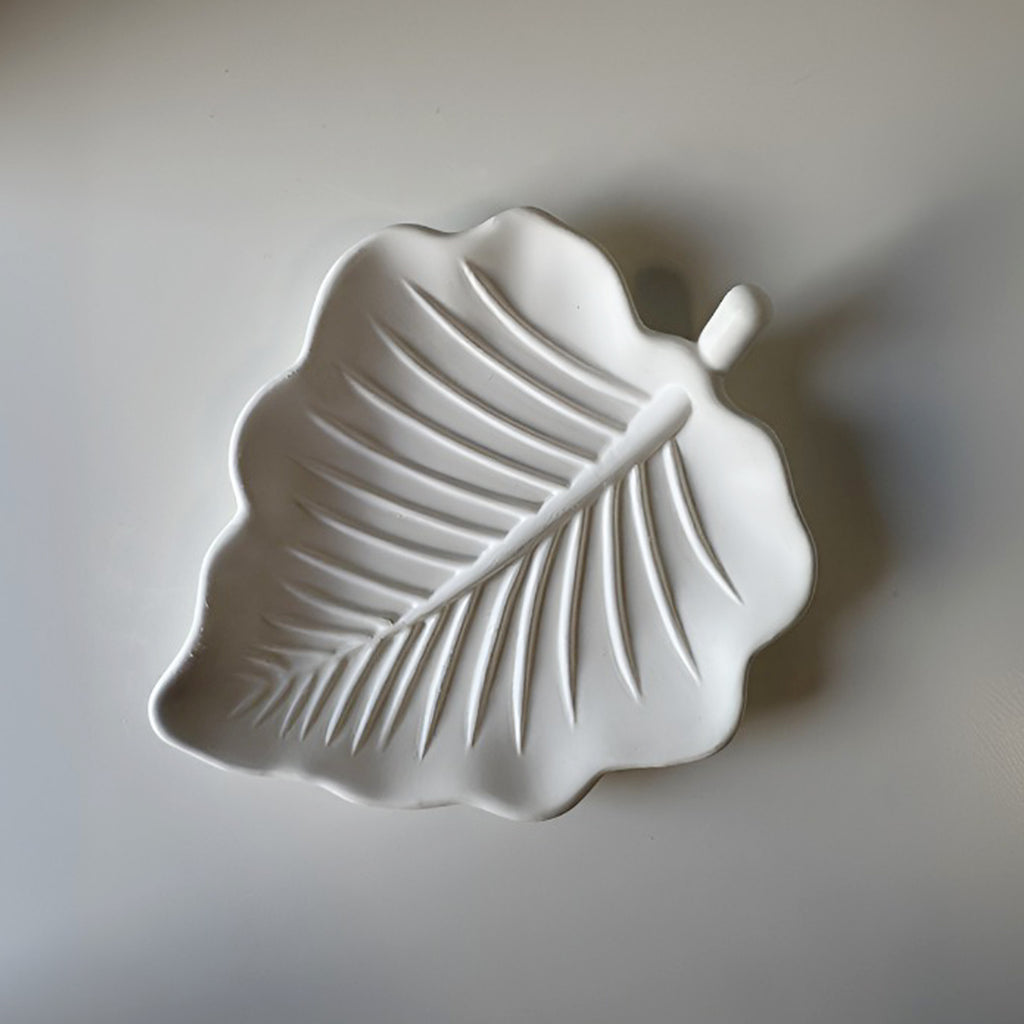 Prato Decorativo Folha em Gesso