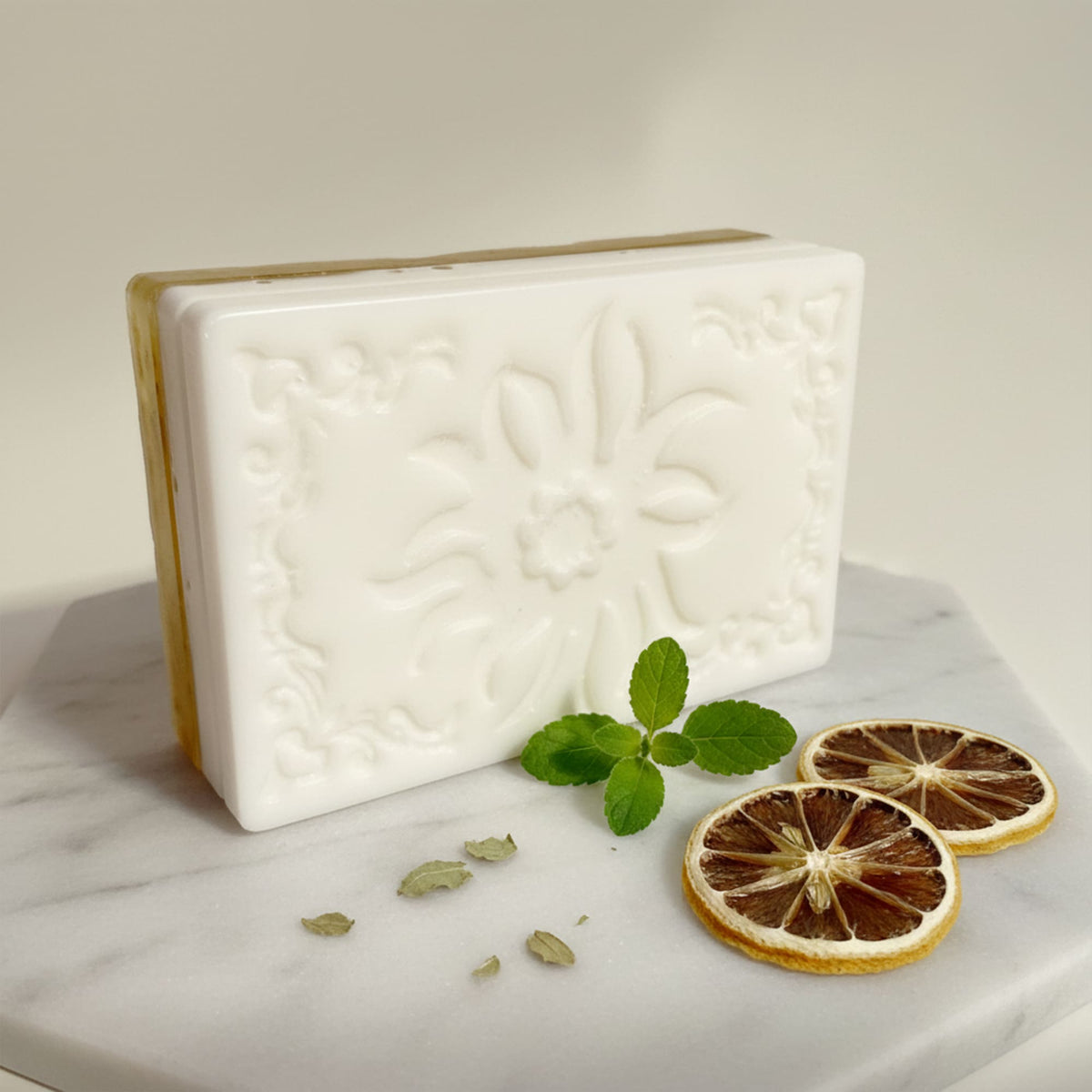 Sabonete Retângulo Floral Limão Bicolor