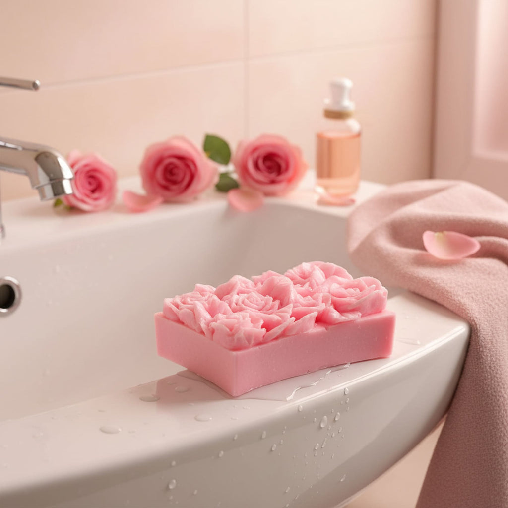 Sabonete Retângulo Rosas